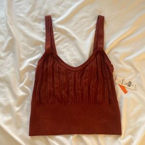 NWT Anthropologie maroon burnt orange sweater tank NWT
